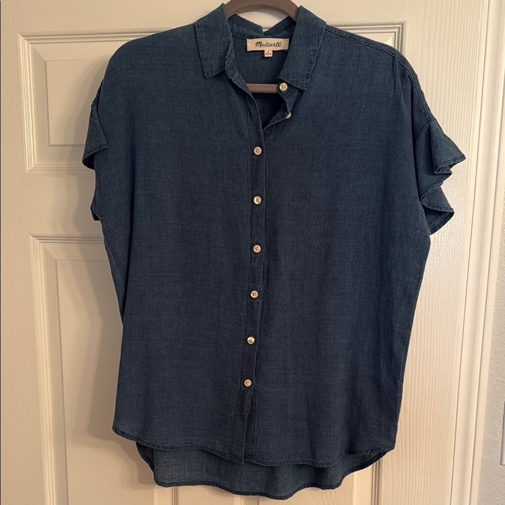 Madewell Blue Casual Button Down Shirt Relaxed Fit